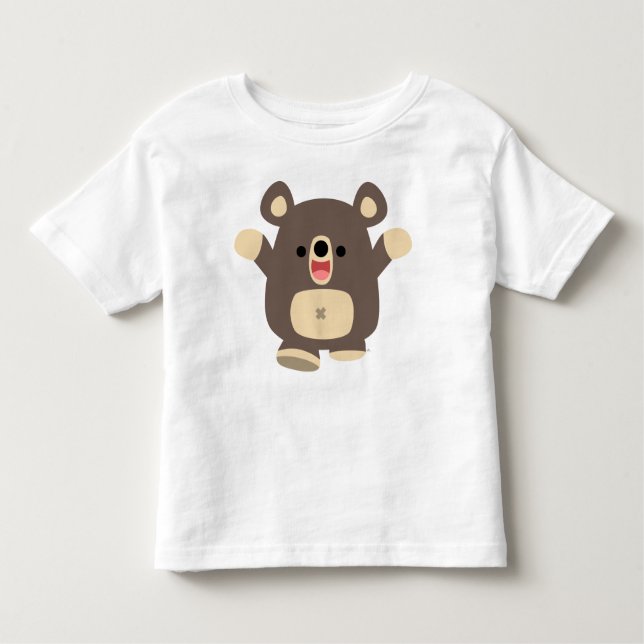 Happy Cartoon Black Bear T-shirt enfant (Devant)
