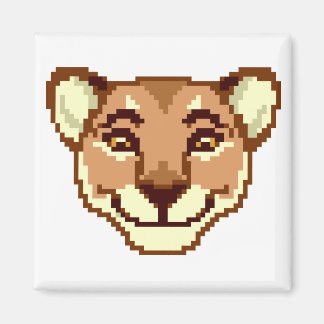 Happy Cartoon Lioness émoticon Magnet