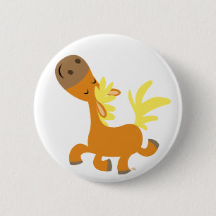 Happy Cartoon Pony badge bouton