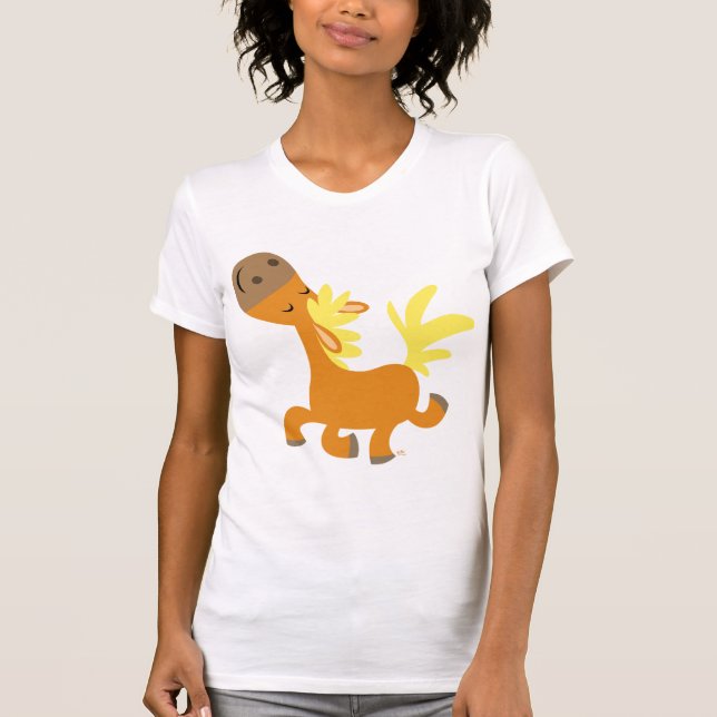 Happy Cartoon Pony Women T-shirt (Devant)