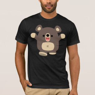 Happy Cartoon T-shirt Ours Noir