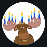 Happy Chanukah Sticker<br><div class="desc">Sticker pour cadeaux, sceaux de cartes ou décorations - customisez avec le nom de l'enfant, l'année ou votre choix de salutation.</div>