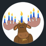 Happy Chanukah Sticker<br><div class="desc">Sticker pour cadeaux,  sceaux de cartes ou décorations - customisez avec le nom de l'enfant,  l'année ou votre choix de salutation.</div>