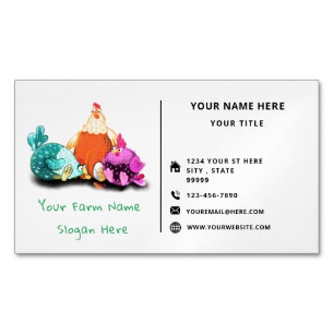 Happy Chickens Farm Funny Magnet Carte de visite