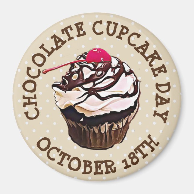 Happy Chocolat Cupcake Day Magnet (Devant)