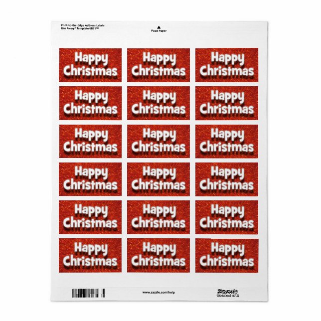Happy Christmas Enveloppe/Parcel Sticker de voeux (Feuille entière)