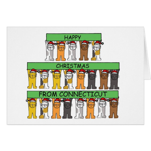 Happy Christmas from Connecticut Cartoon Cats (Devant horizontal)