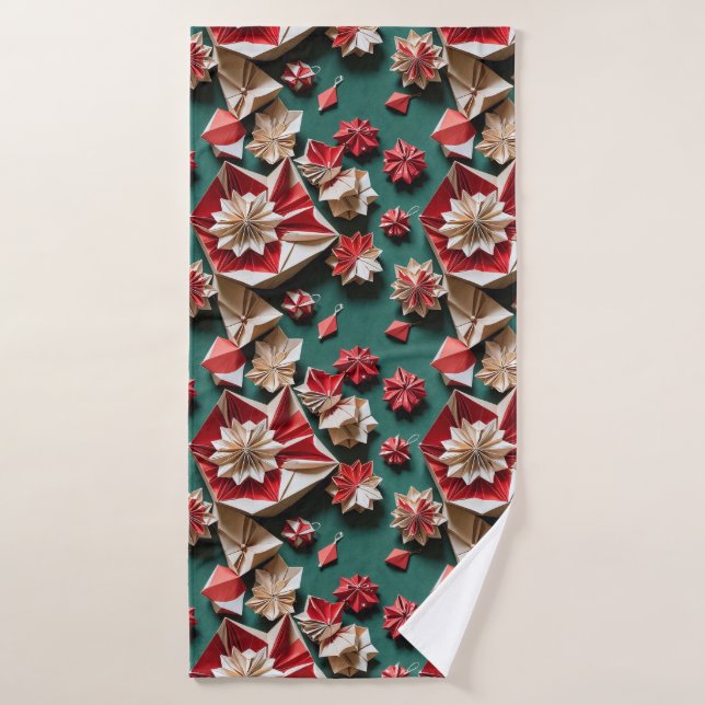 Happy Christmas origami handicrafts11 - Bath Towel (Serviette de bain)