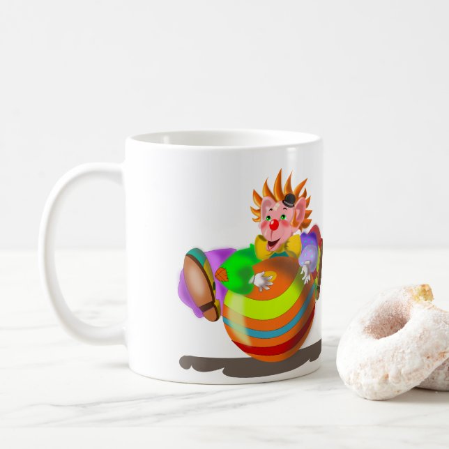 Happy Clown Mug Circus - Votre couleur - Texte (Avec donut)