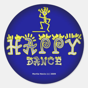 Happy Dance (2c) - Stickers Fade to Black Round