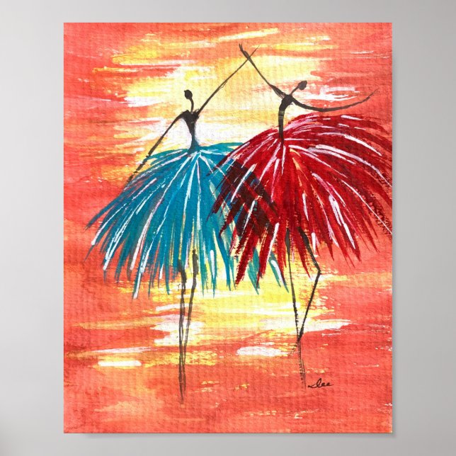 Happy Dancers 8x10 Premium Canvas Gloss Poster (Devant)