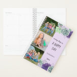 Happy day 3 Photo Strip Succulents 2023<br><div class="desc">Upload 3 of your favorite photos, add your name, any year and change the wording if you wish. The positivity quote reads "every day is a happy day" and is lettered in handwritten script and whimsical typographiy. Les objets de design watercolor succulents and foliage in shades of purple and green....</div>