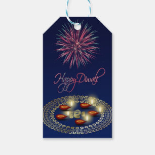 Happy Diwali Ganesha Rangoli - étiquette cadeau