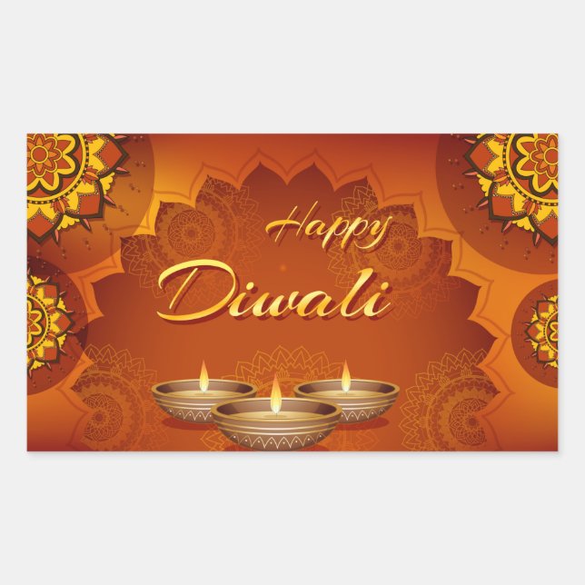 Happy Diwali Sticker rectangulaire (Devant)