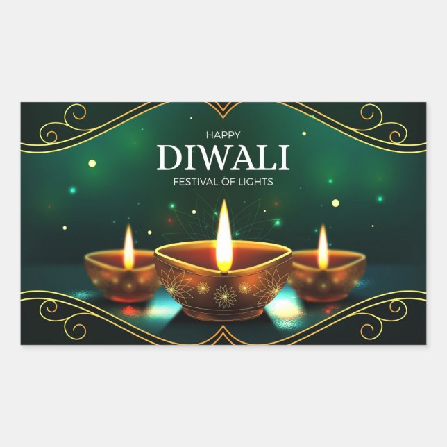 Happy Diwali Sticker rectangulaire (Devant)