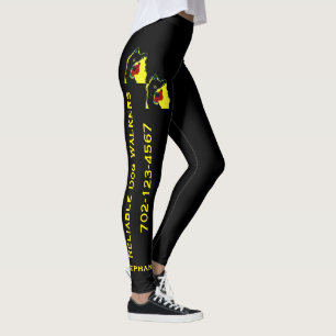 Happy Dog Walking Service Leggings avec nom