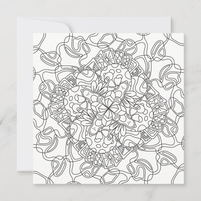 Happy Doodles : Carte plate de coloriage de l'Avoc (Devant)