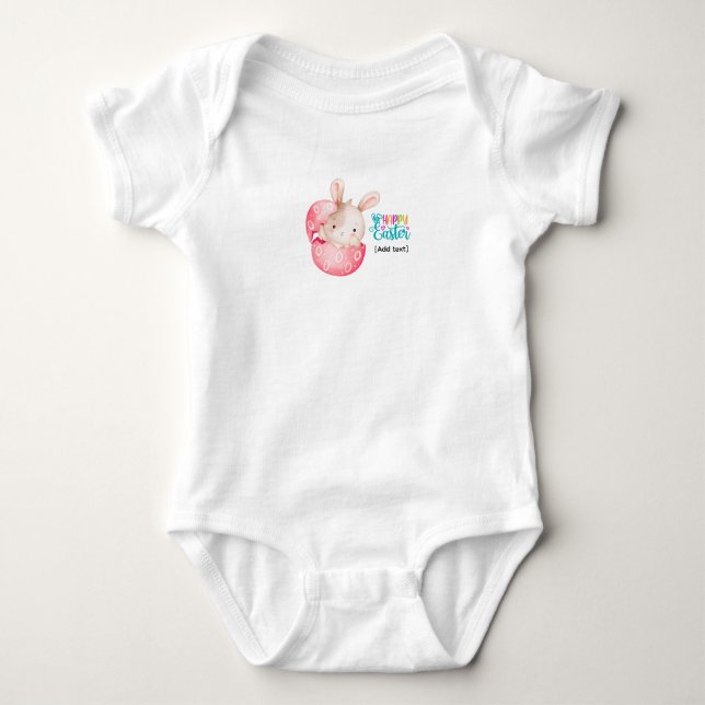 Happy Easter Baby Bunny - Cute Watercolor Egg Body (Devant)