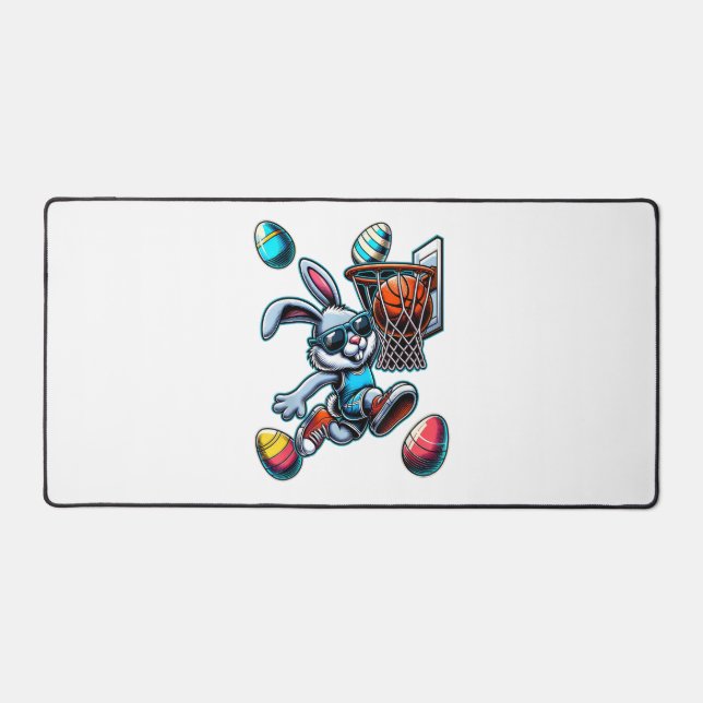 Happy Easter Basketball Boys Easter Bunny Funny Ea (Recto)