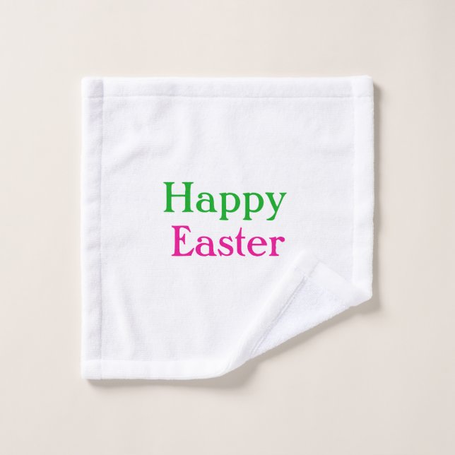 Happy easter boho vert rose enfants ajouter nom ti (Gant de toilette)