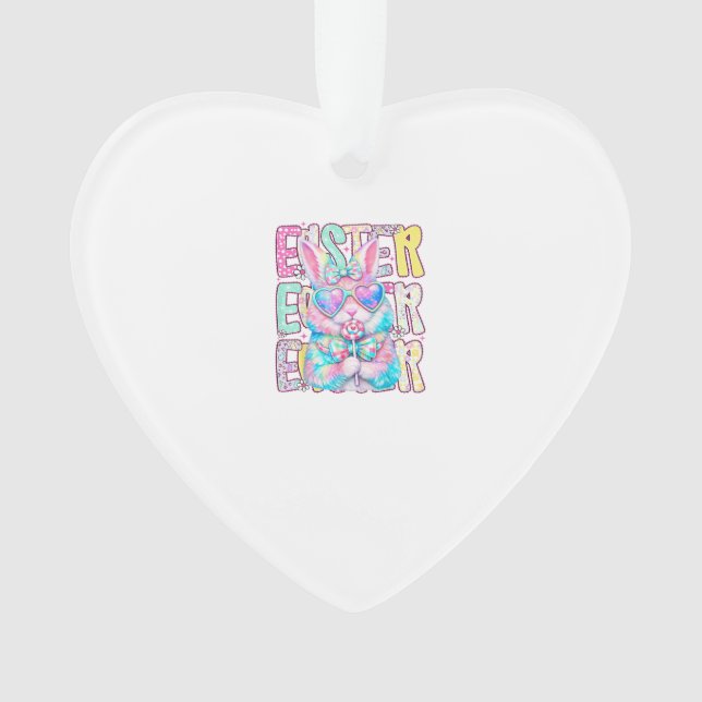 Happy Easter Bunny Coquette Bow Preppy Easter Day  (devant)