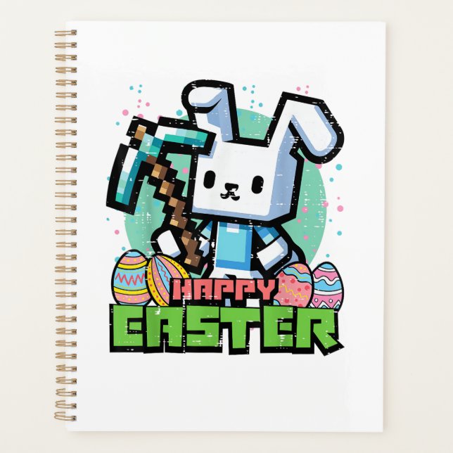 Happy Easter Bunny Pixel Game Gaming Gamer Boys Ki (Devant)