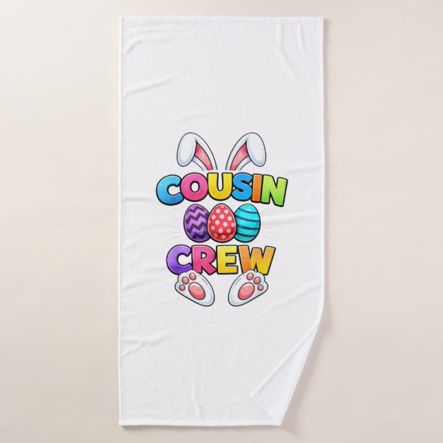 Happy Easter Cousin Crew Bunny Family Matching Eas (Serviette de bain)