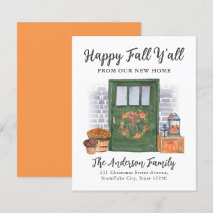 Happy Fall New Home Porte Citrouille Holiday Movin