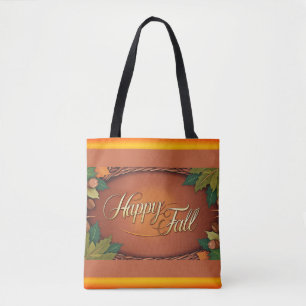 Happy Fall Sac fourre-tout d'impression complète