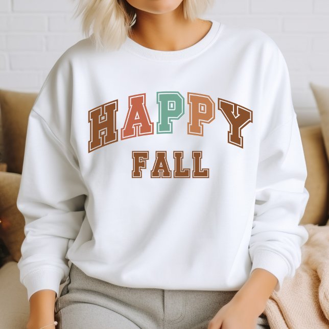 Happy Fall tendance Automne Varsity Sweatshirt (Créateur téléchargé)