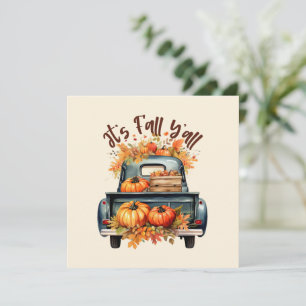 Happy Fall Y'all - Camion rustique avec Citrouille
