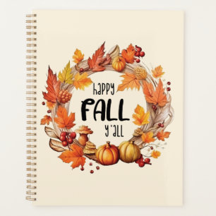 Happy Fall Y'all - Citrouille & Autumn Leaves Wrea