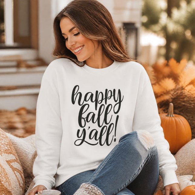 Happy Fall Y'all Sweatshirt de script tendance (Créateur téléchargé)