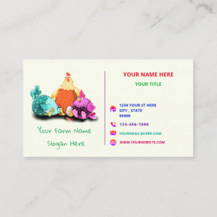 Happy Farmer Carte de visite - Happy Chickens Farm