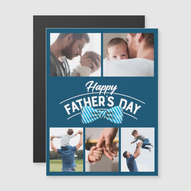 Happy Fête des pères 5 Photo Collage (Devant / Derrière)