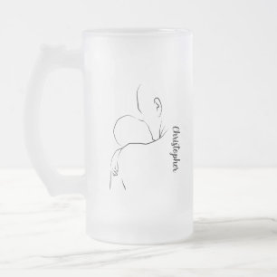 Happy Fête des pères Baby and Dad Line Art Mug