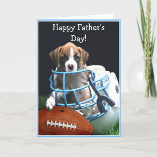 Happy Fête des pères boxer chiot carte de voeux