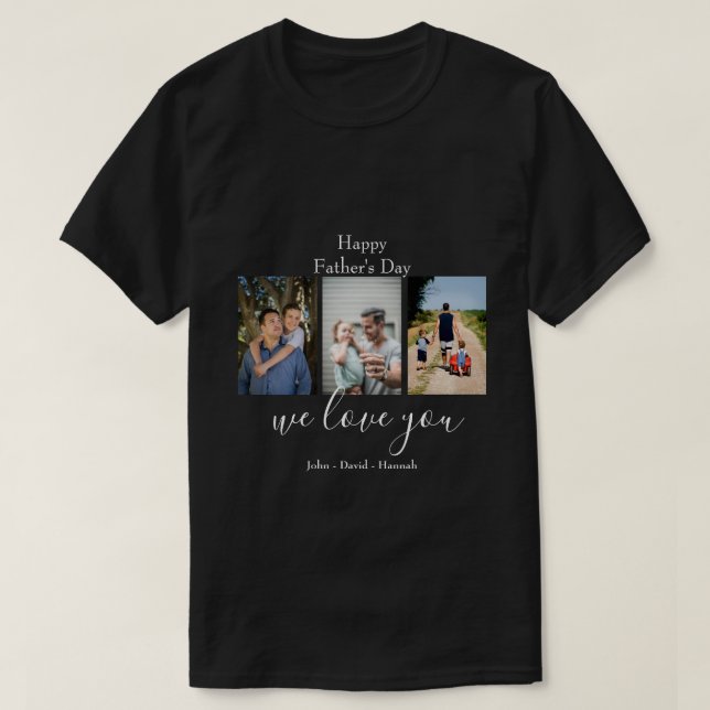 Happy Fête des pères Photo Collage T-Shirt (Design devant)