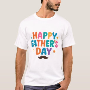 Happy Fête des pères T-Shirt - Fun Colorful Lettre