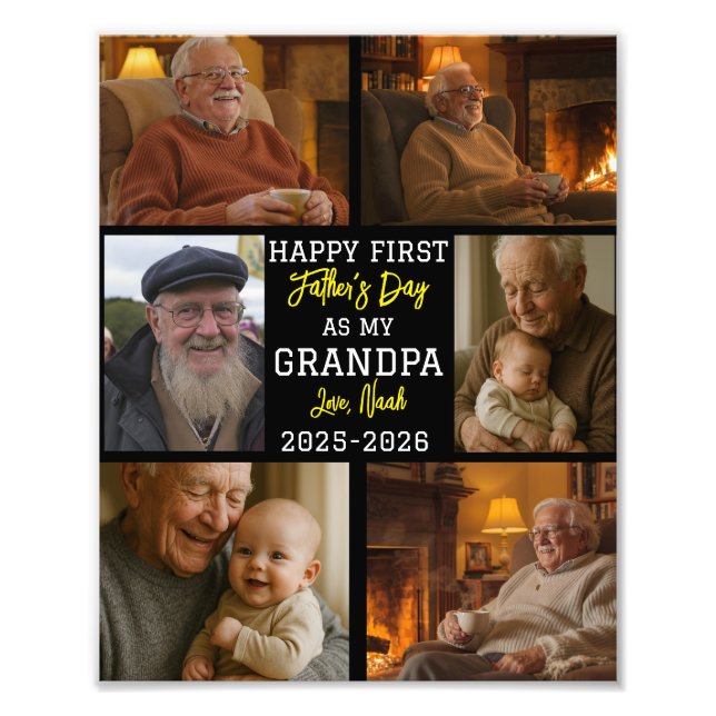 Happy First Grandpa Day Photo Collage (Devant)