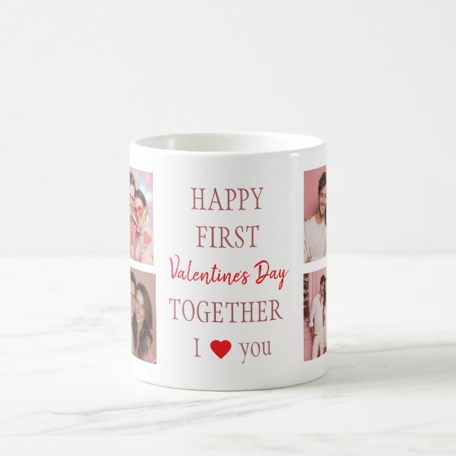 Happy First Valentine's Day Mug | Couple Photos (Centre)