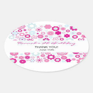 Happy Flower Merci Sticker Anniversaire