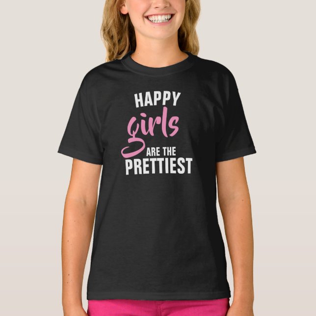 Happy Girls - T-Shirt pour filles Hanes TAGLESS® (Devant)