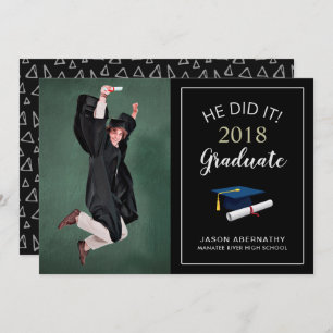 Happy Grad tendance Photo Party Faire-part