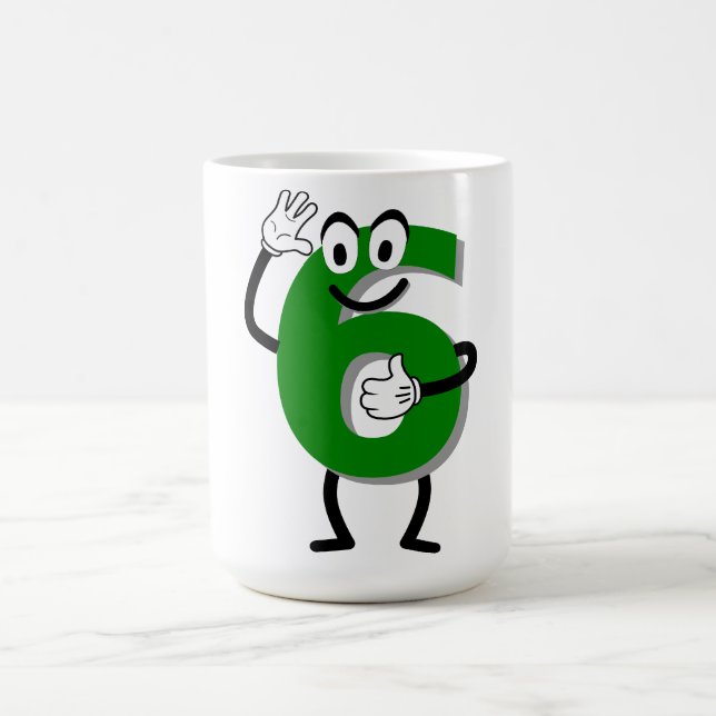 Happy Green 6 Café Mug (Centre)