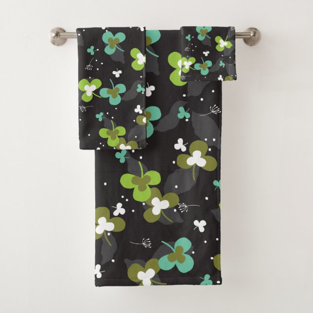 Happy Green Clover Feuille Motif d'art II (En situation)