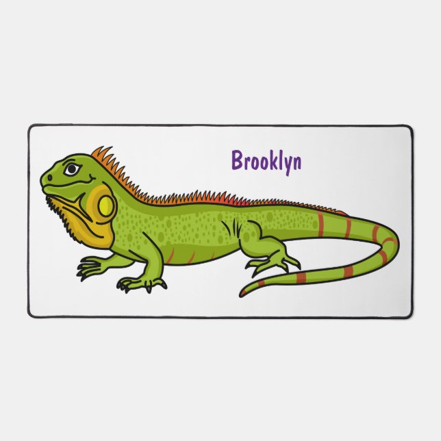 Happy green iguana cartoon (Recto)