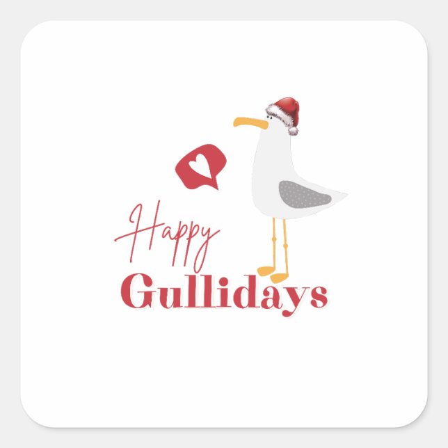 Happy Gullidays Sticker de Noël (Devant)