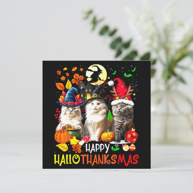 Happy HalloThanksMas Chats (Debout devant)