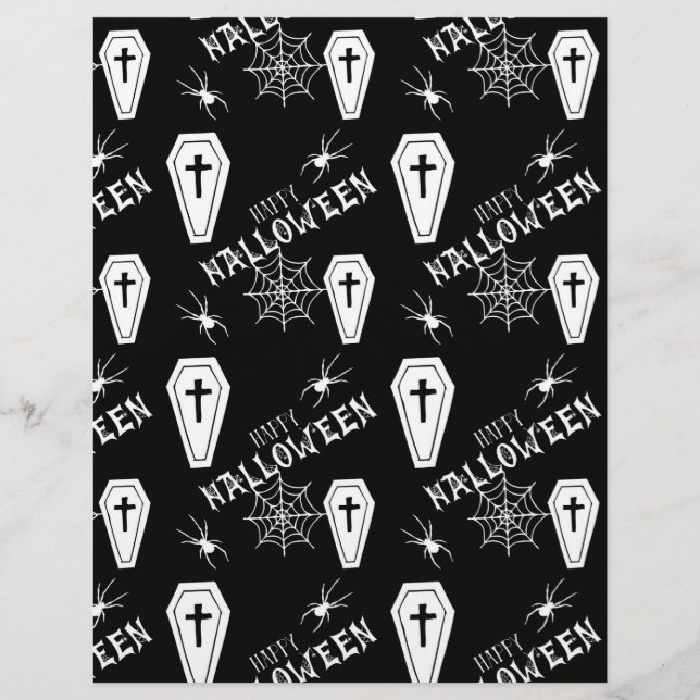 Happy Halloween Araigneuses & Coffins papier de al (Devant)